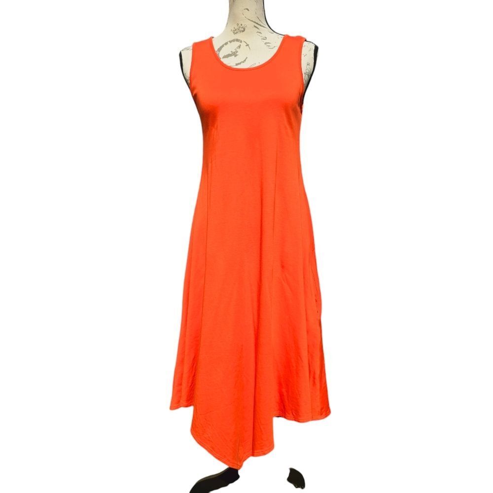 Planet by Lauren Red Hanky Asymmetrical Handkerchief Midi‎ Dress Size 4-8
